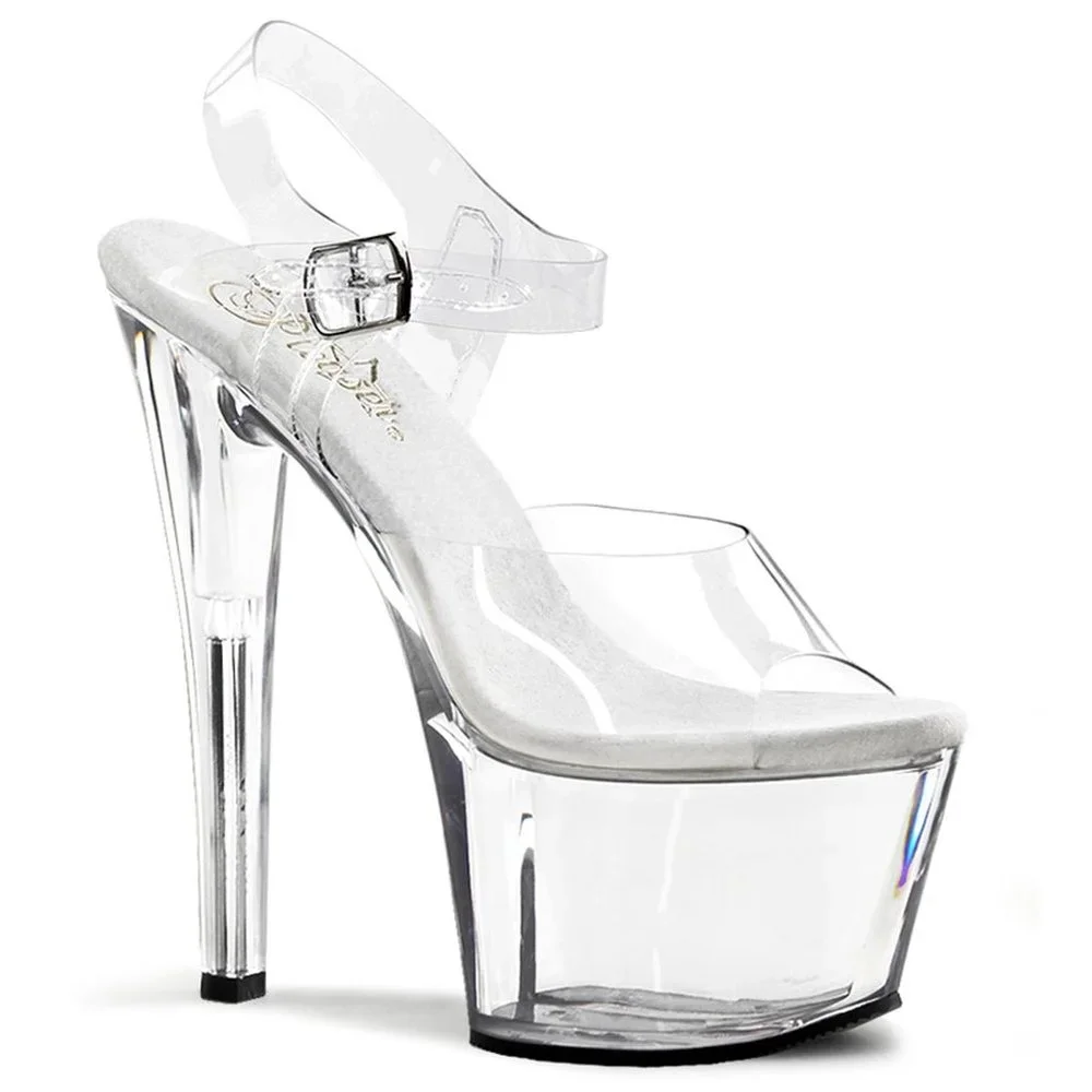 Pleaser Clear Platform High Heel Sandal size 10